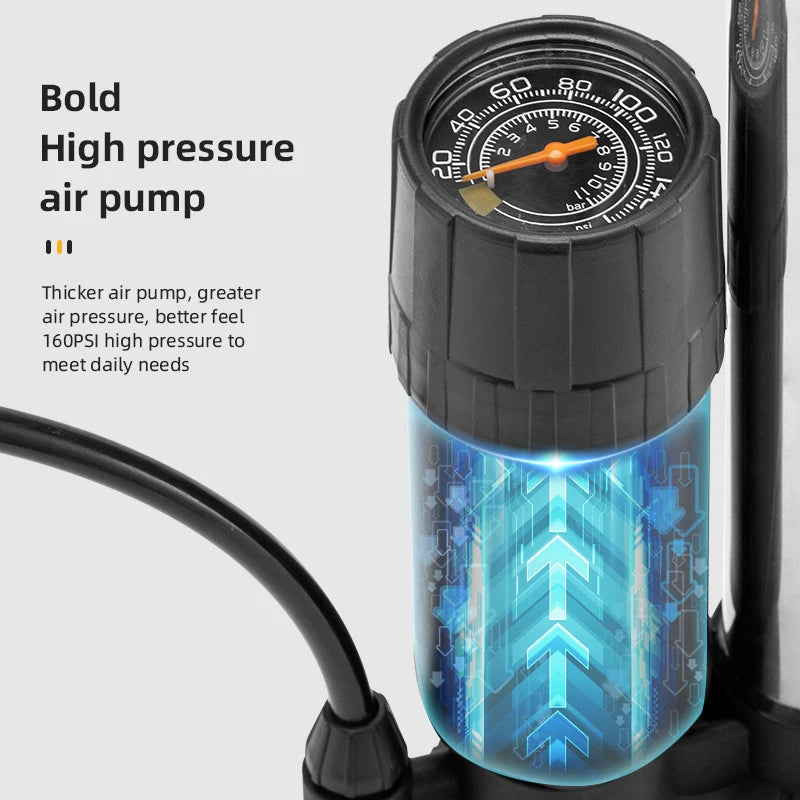 ROCKBROS High‑Pressure Floor Pump for MTB & Road