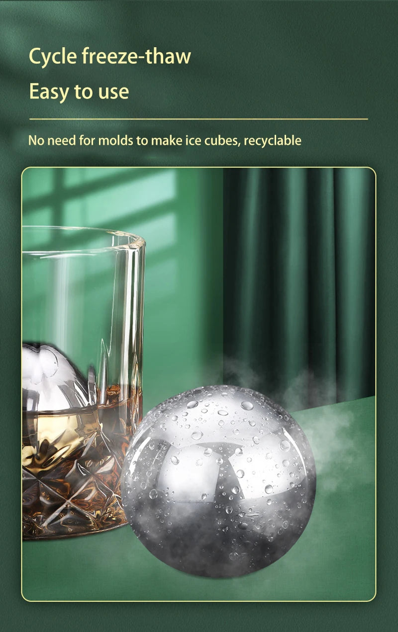 Stainless Steel Ice Balls – 2pcs Whiskey Chilling Set