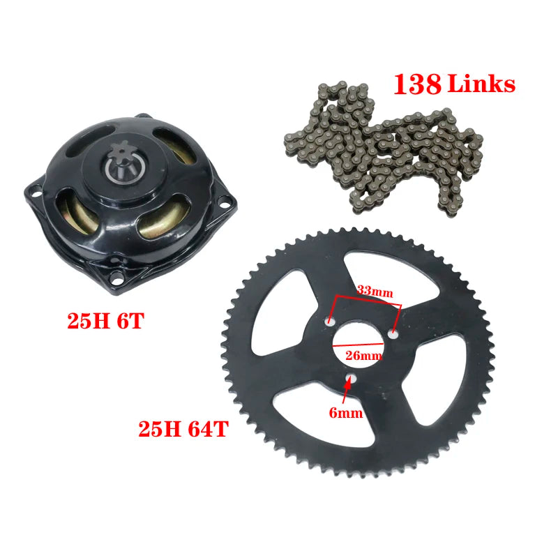 Mini Moto Drive Chain Set with Gearbox & Sprocket