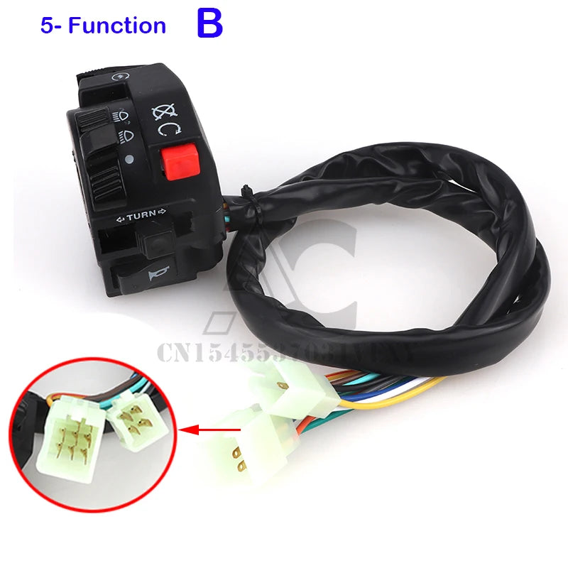 5-Function Motorcycle Start Switch for ATVs & Pit Bikes