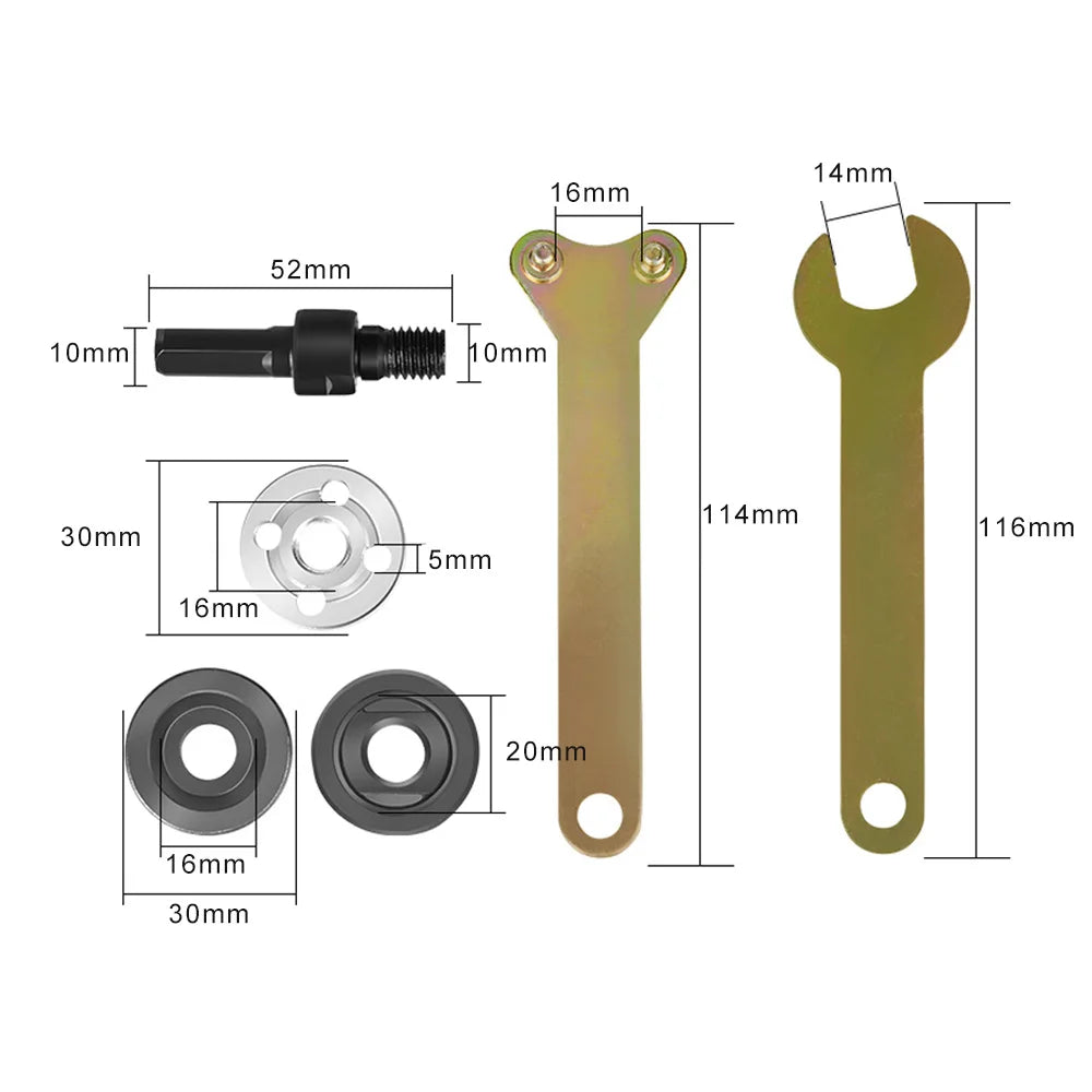 10mm Drill to Angle Grinder Adapter – Cutting & Polishing Rod Set