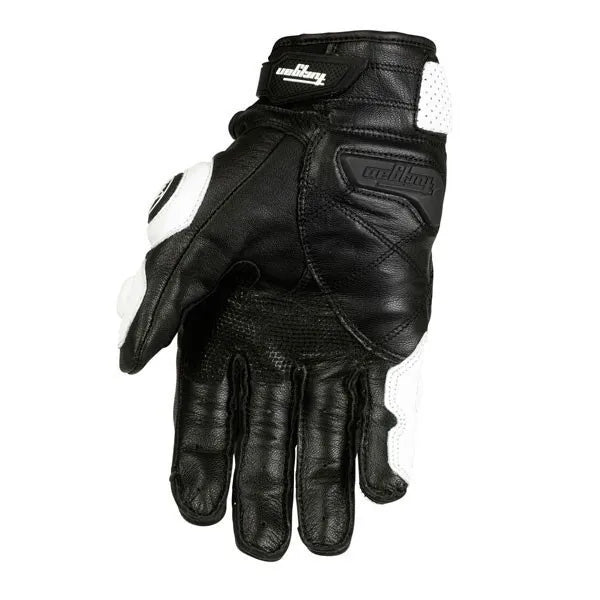 Black Racing Genuine Leather Motorcycle Gloves