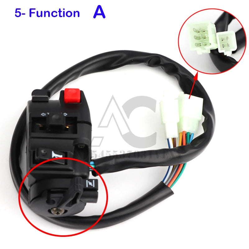 5-Function Motorcycle Start Switch for ATVs & Pit Bikes