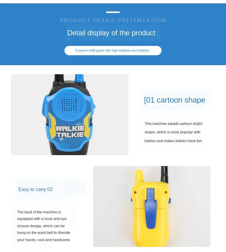 2PCS Mini Wireless Walkie Talkies for Kids