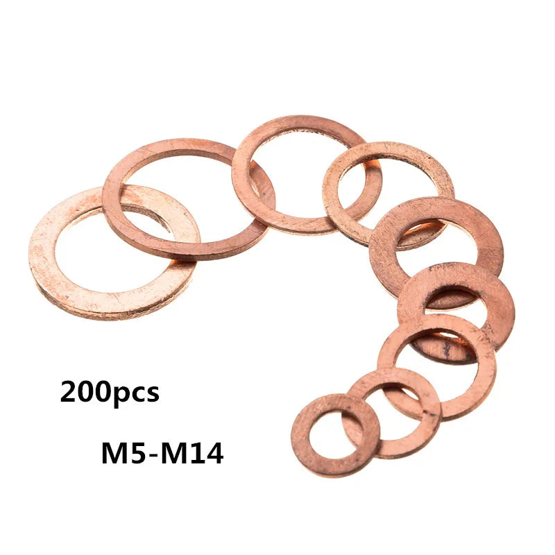 Copper Seal Ring Gasket Set – 100–300pcs