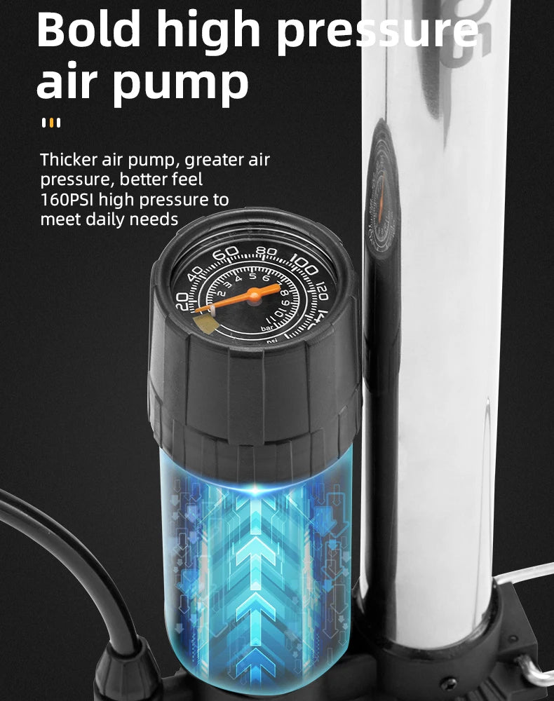 ROCKBROS High‑Pressure Floor Pump for MTB & Road