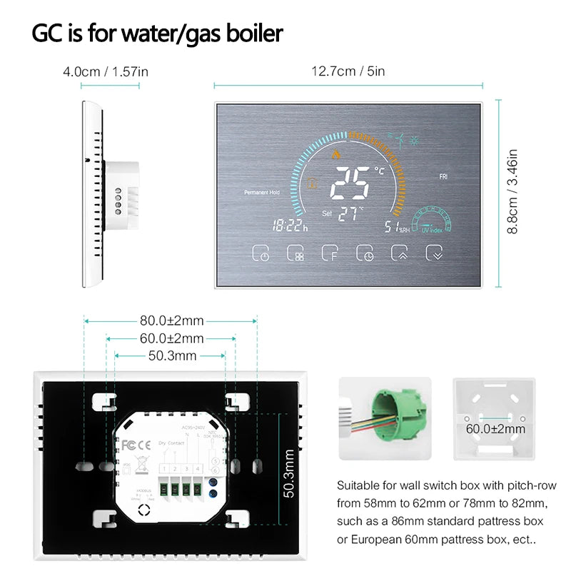 WiFi Smart Colorful Screen Room Thermostat