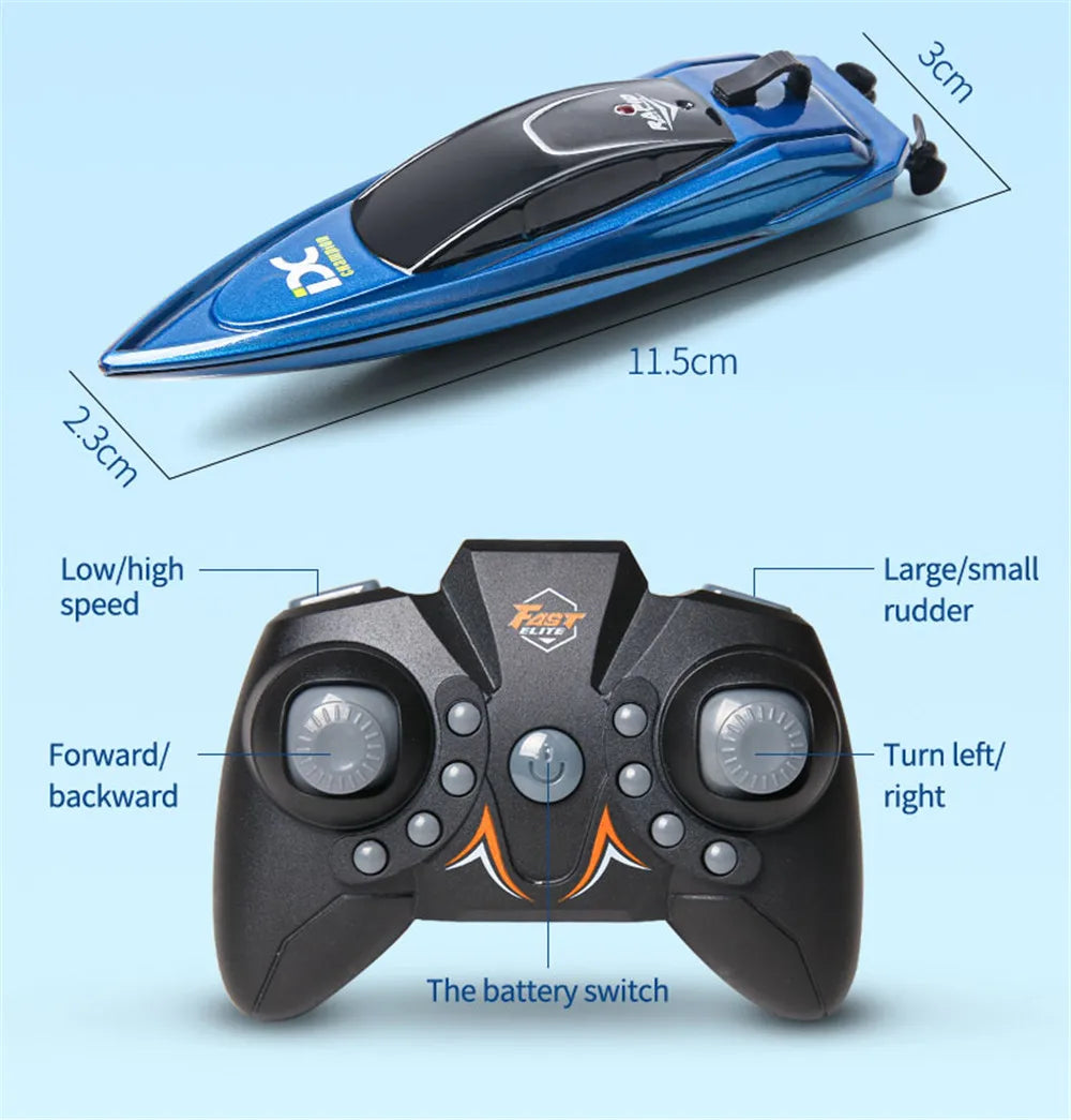 Mini RC Boat with LED Light – High Speed