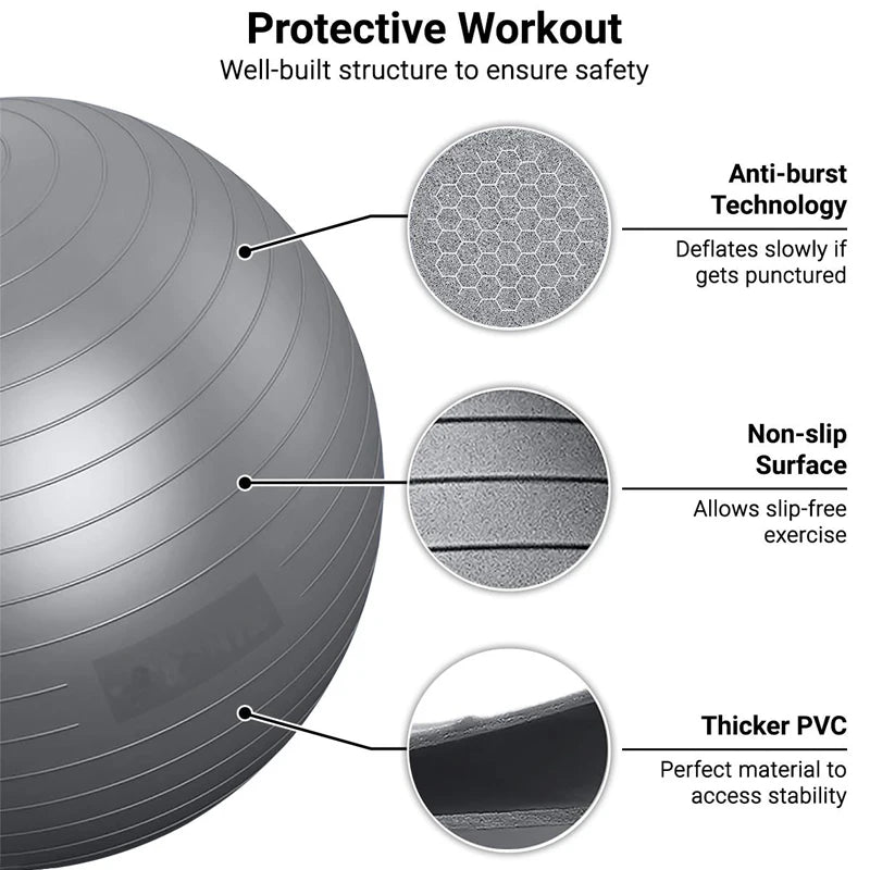 Anti-Burst Yoga Ball for Fitness & Rehab