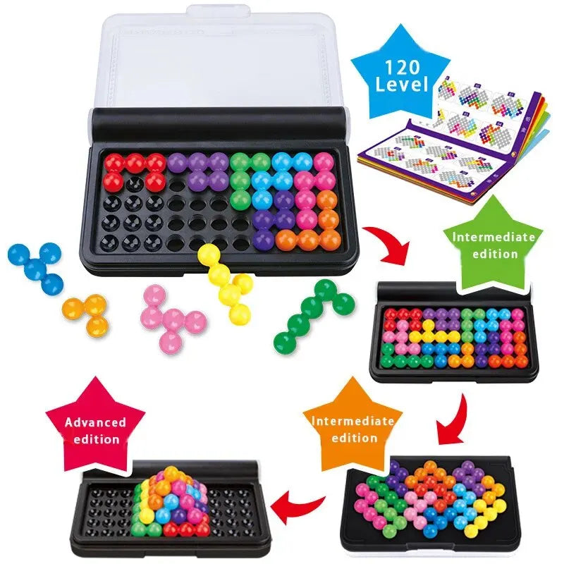 120 Challenges IQ 3D Puzzle Board Game – Classic Pyramid Brain Teaser 🧠🔺