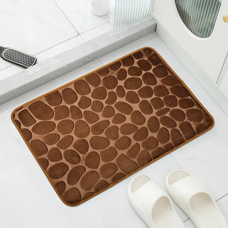 Anti-Slip Cobblestone Bathroom Mat – Soft, Safe & Water-Absorbent!