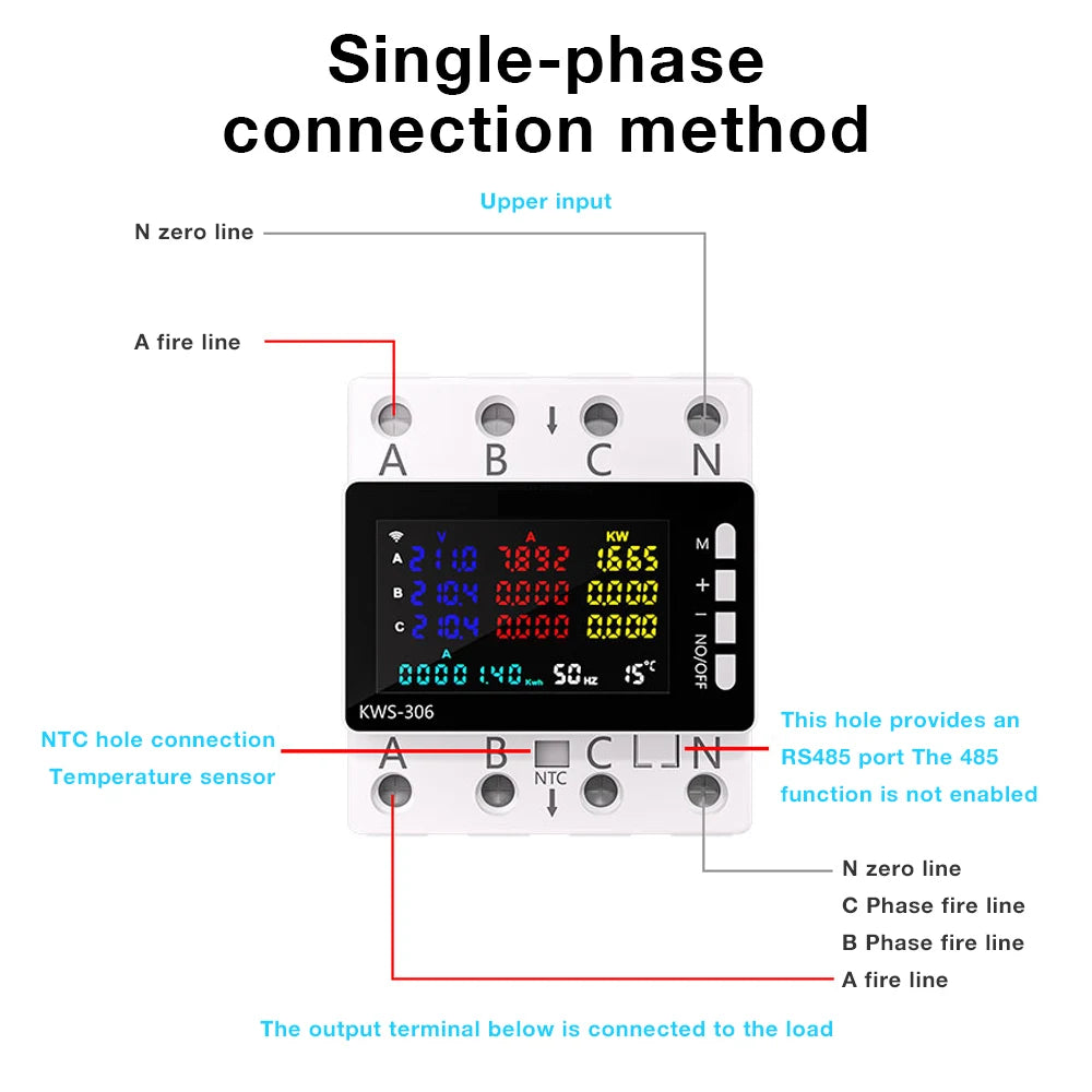 WiFi Smart 3-Phase Power Energy Meter