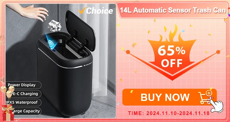 20L Smart Sensor Trash Can with Rechargeable Display