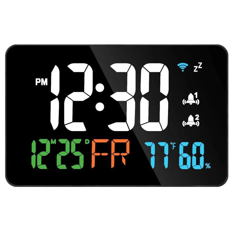 Smart WiFi LED Wall Clock with Temp & Humidity