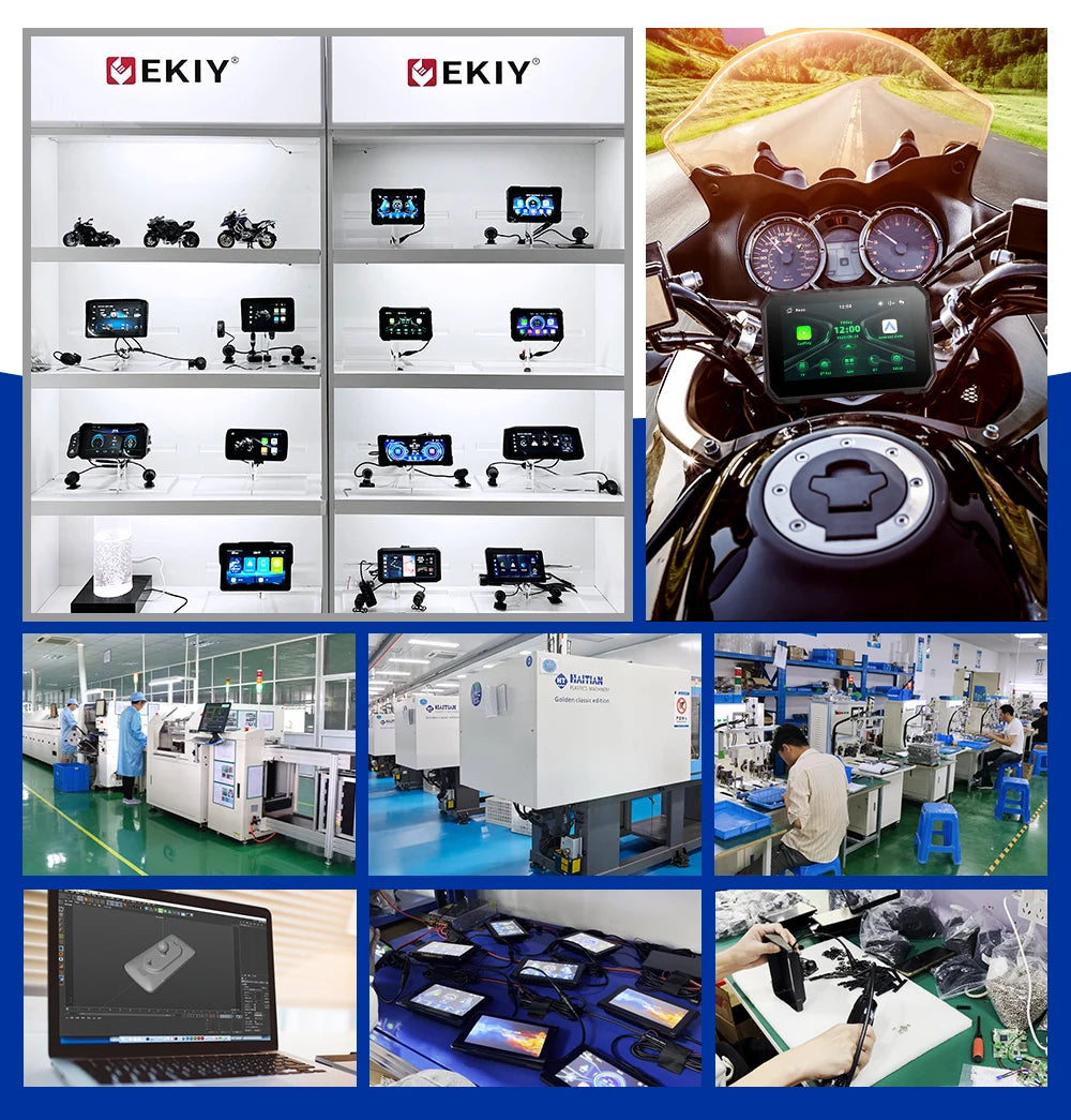 EKIY Wireless CarPlay & Android Auto Motorcycle GPS