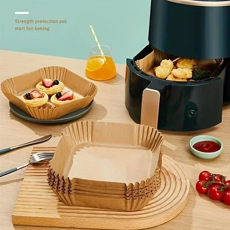 50pcs Non-Stick Air Fryer Paper Liners - Clickilix