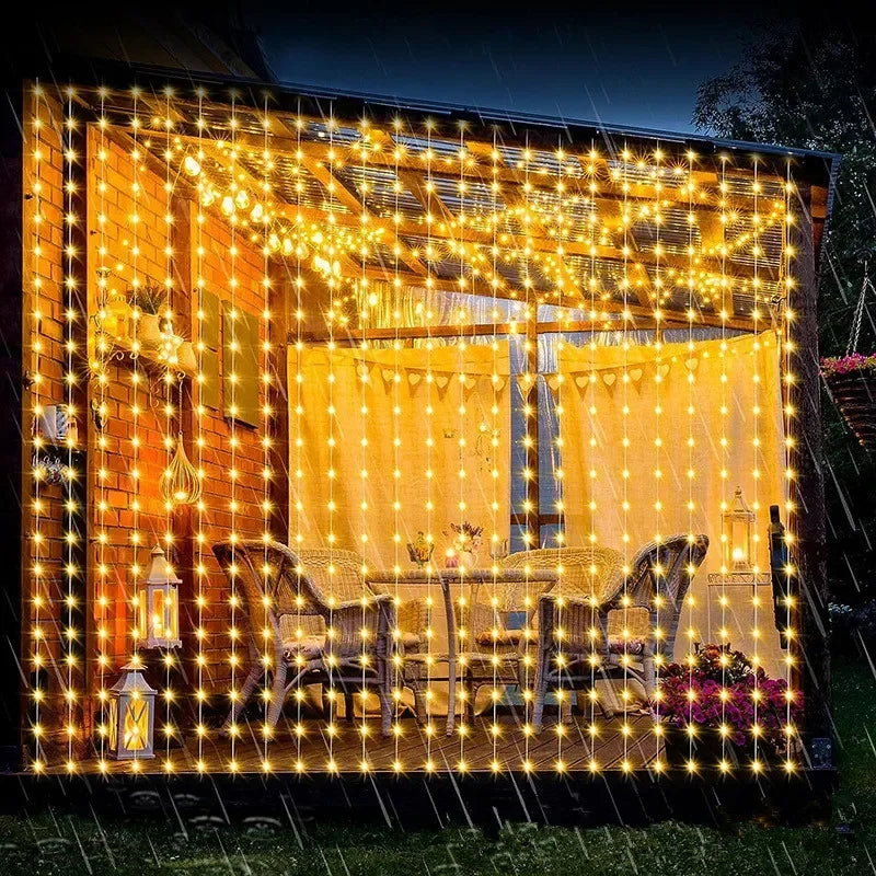Outdoo Solar Curtain Lights Garden Light Fairy Lights LED Lights