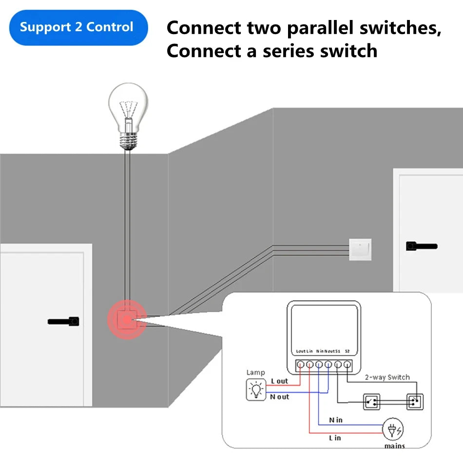 WiFi Smart Switch App Remote Voice Control Double Control Wireless