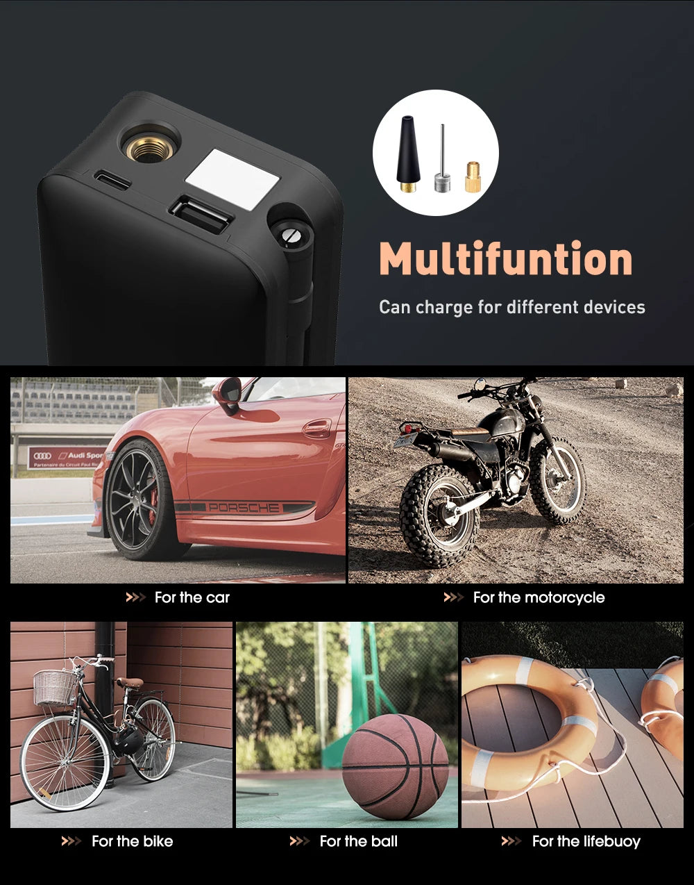 CARSUN Cordless Tire Inflator – Inflate Anywhere, Anytime!