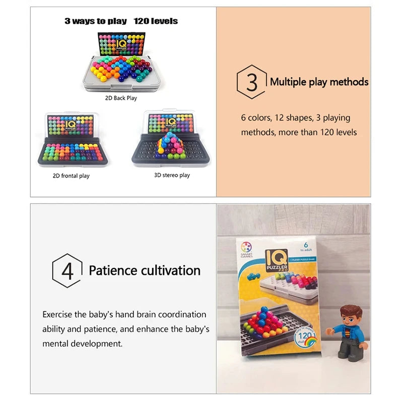 120 Challenges IQ 3D Puzzle Board Game – Classic Pyramid Brain Teaser 🧠🔺