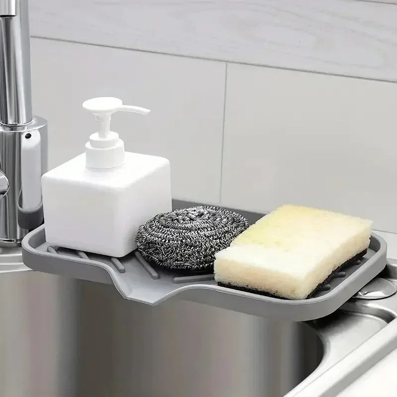 Silicone Sink Tray with Drain & Storage - Clickilix