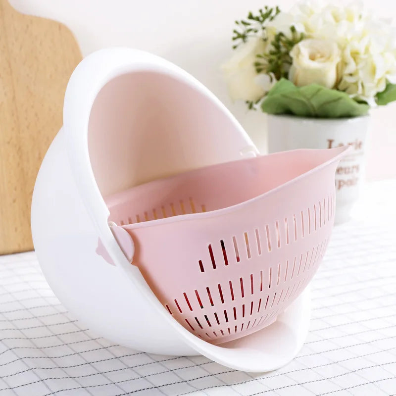 Kitchen Fruit Tray – Double Layer Removable Draining Basket