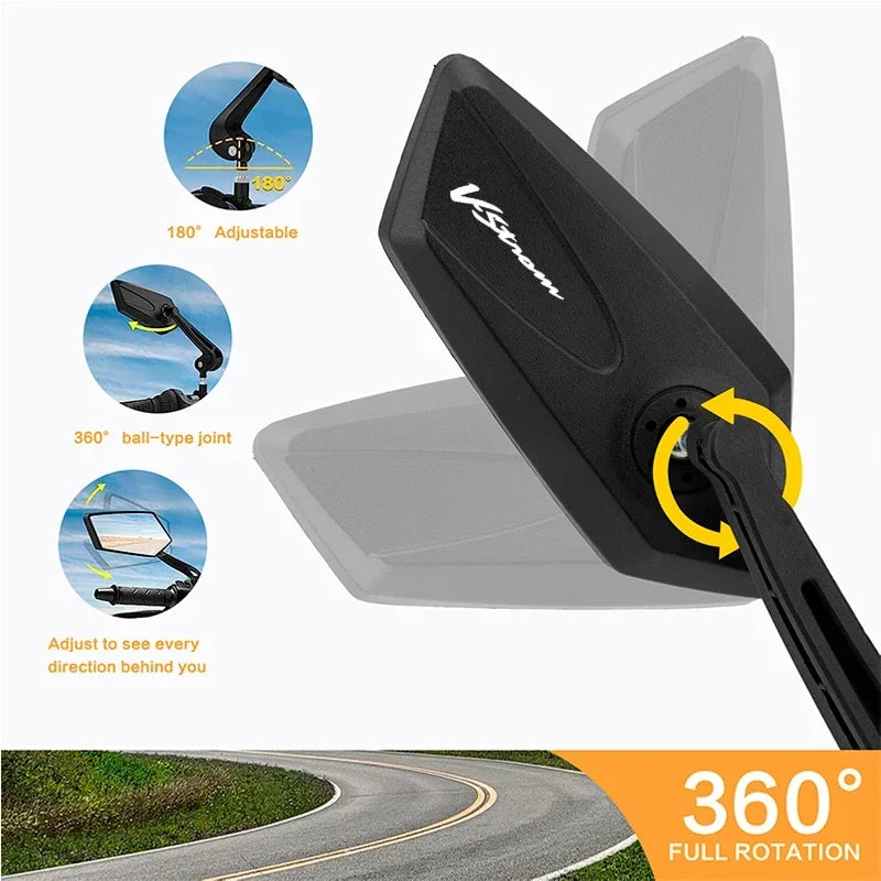 Folding Wide-Angle Mirrors for V-Strom