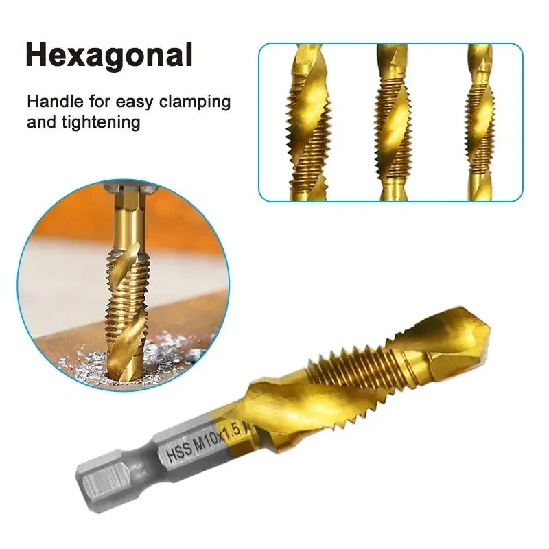 6pc Titanium Steel Tap Drill Set