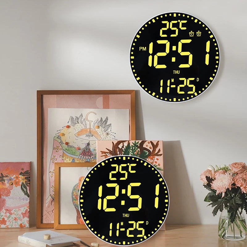 Smart WiFi LED Wall Clock with Alarms
