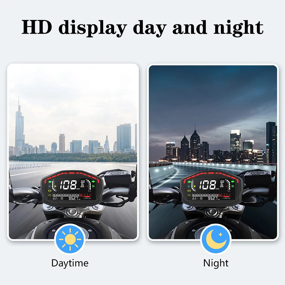 Retro LCD Motorcycle Digital Speedometer Universal
