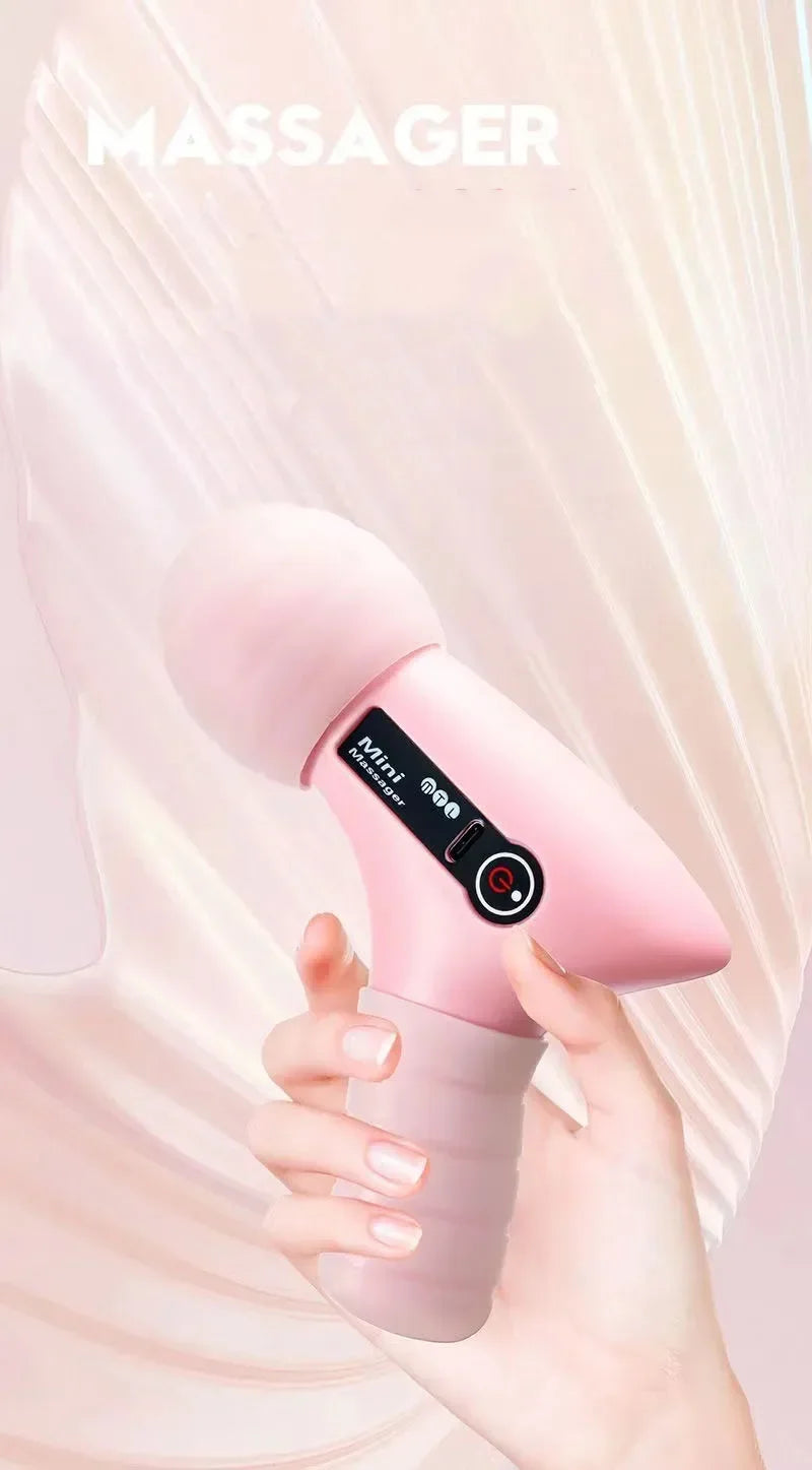 Mini LCD Muscle Massager Gun – 6 Heads