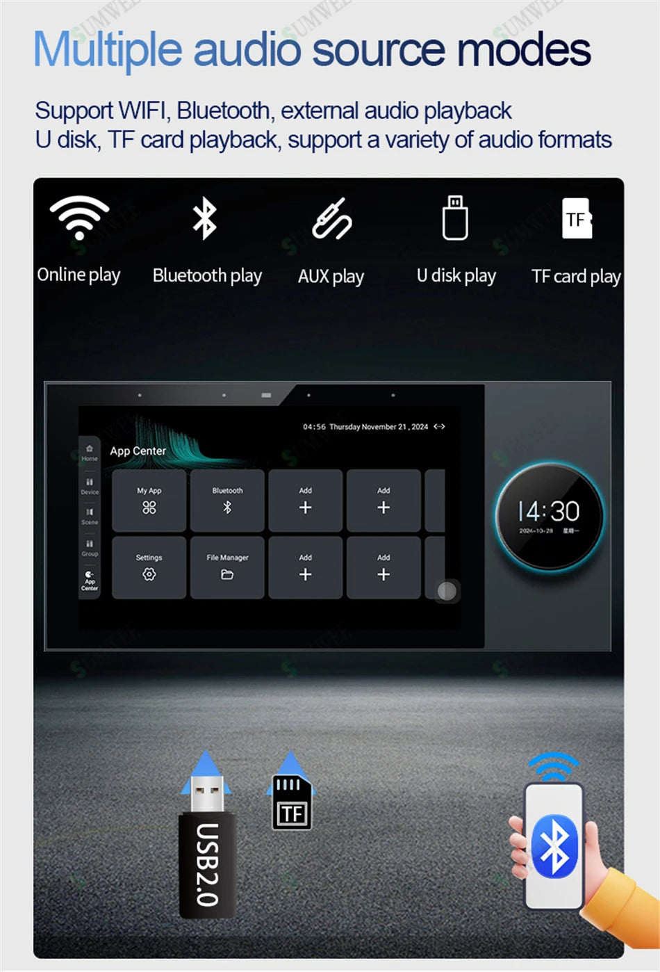 Smart In-Wall WiFi Audio System with Zigbee Hub