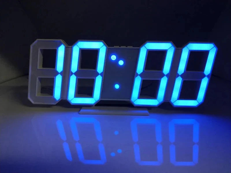 3D Digital Wall Clock Decoration for Home Glow Night Mode