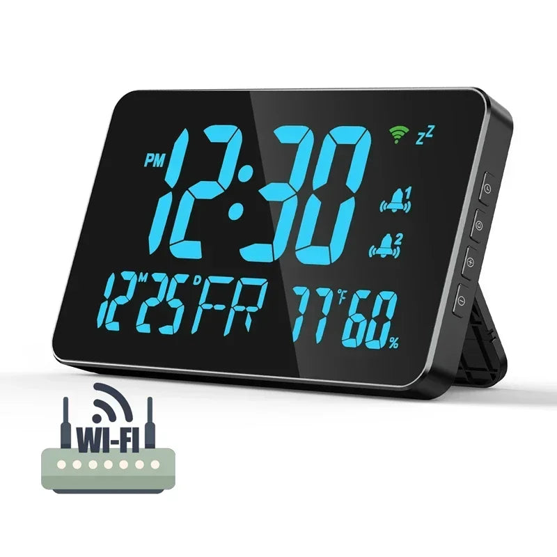 Smart WiFi LED Wall Clock with Temp & Humidity
