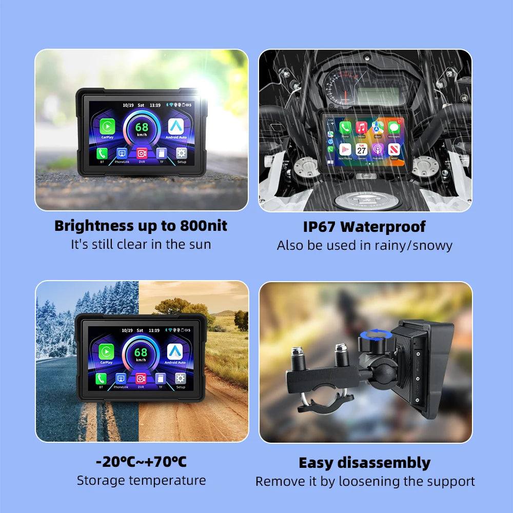EKIY 5″ Wireless CarPlay & Android Auto GPS Display