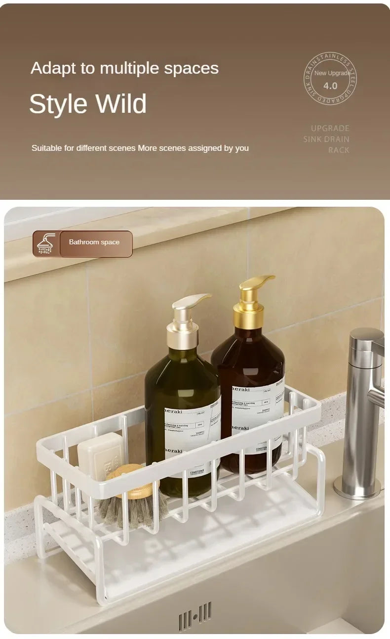 Multifunctional Sponge Rack Drainer – Kitchen Sink Organizer Shelf