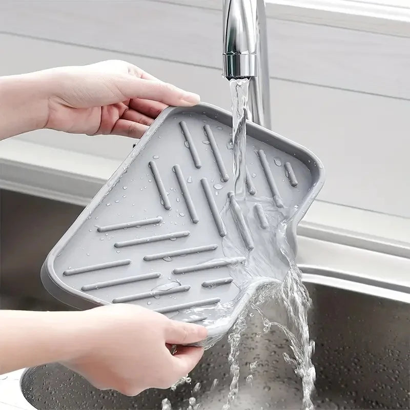 Silicone Sink Storage Tray with Drainage Rack