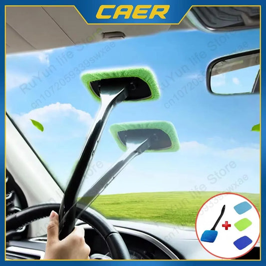 Car Window Cleaner Brush Kit with Microfiber