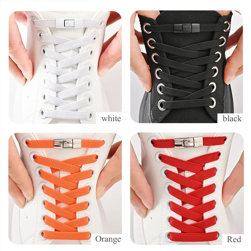 8mm No-Tie Elastic Shoelaces with Press Lock - Clickilix