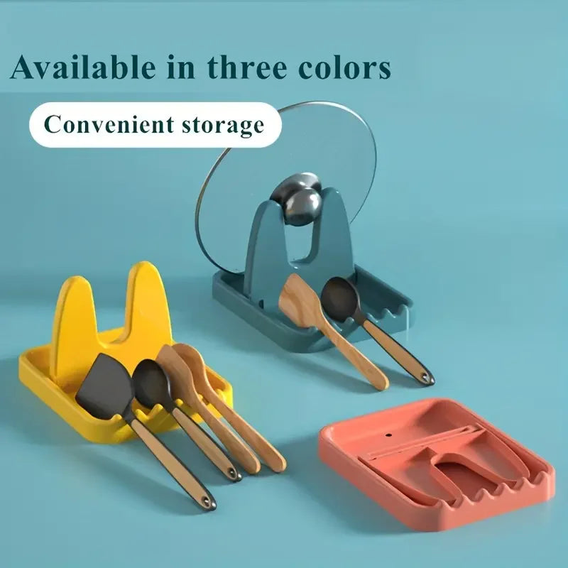 Foldable Pot Lid & Spoon Holder Kitchen Organizer Rack Stand