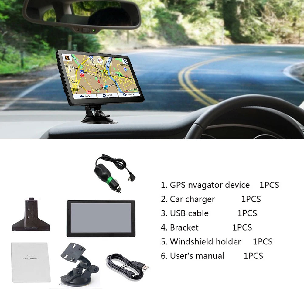 7" GPS Car Navigation – Universal Touchscreen Sat Nav