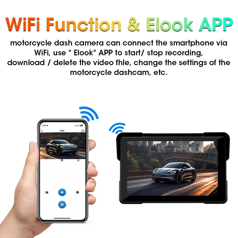 5‑7″ Waterproof Motorcycle CarPlay/Android Auto GPS