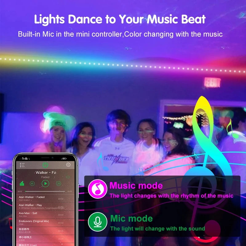 5050 RGB LED Light Strip – Mood Lighting with Bluetooth Magic!