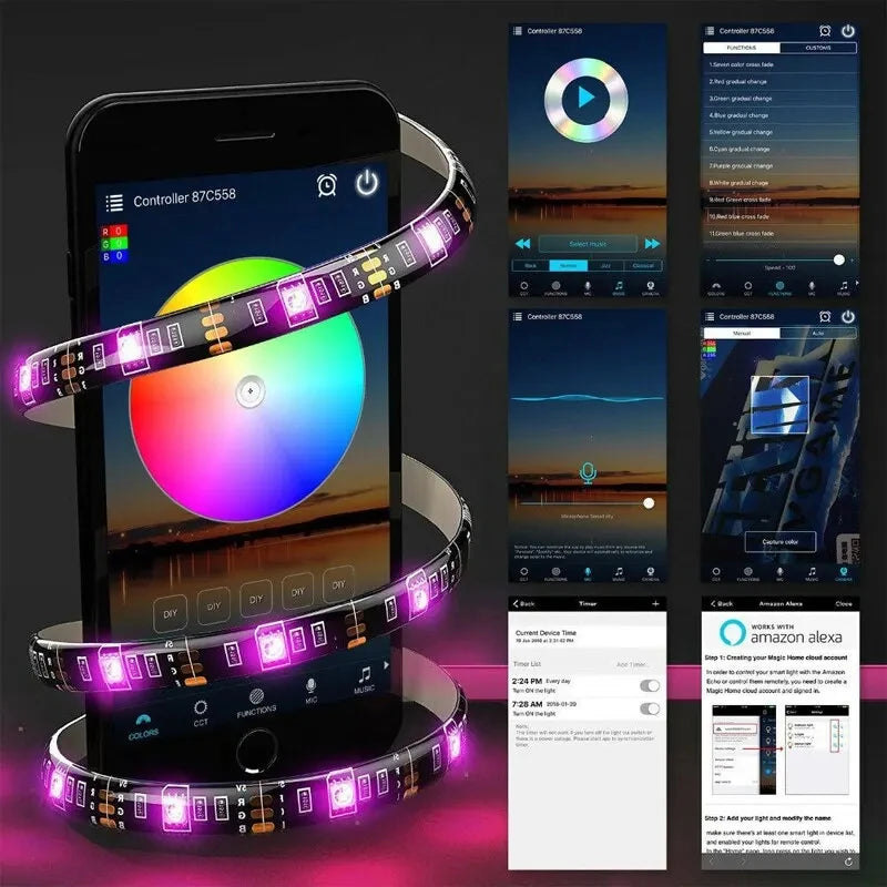 5050 RGB LED Light Strip – Mood Lighting with Bluetooth Magic!