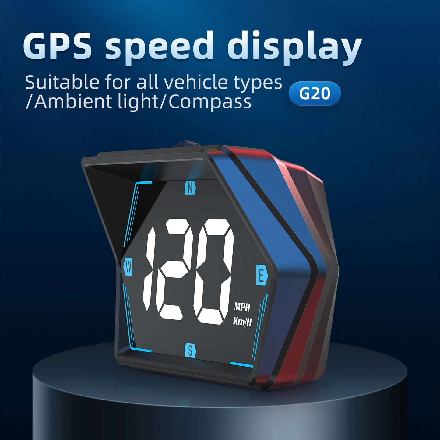 HD GPS Heads-Up Display – Speed & Compass Clarity!