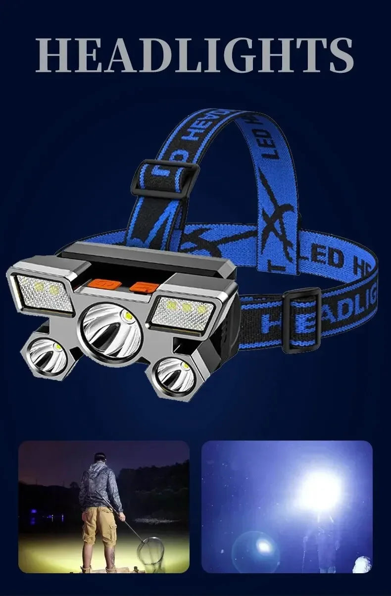 Rechargeable LED Headlamp for Fishing & Camping