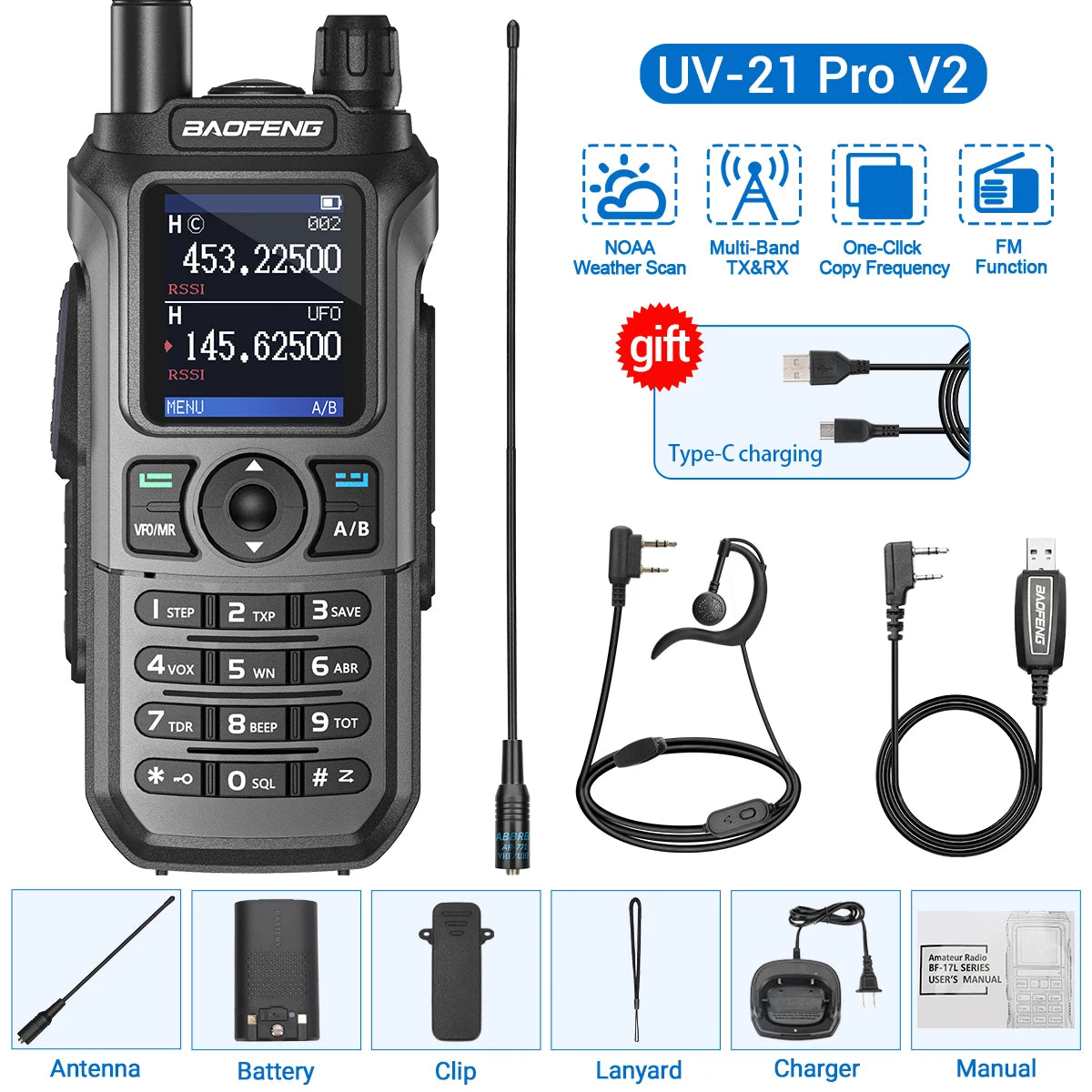 Baofeng UV-21 Pro V2 Waterproof Long-Range Radio