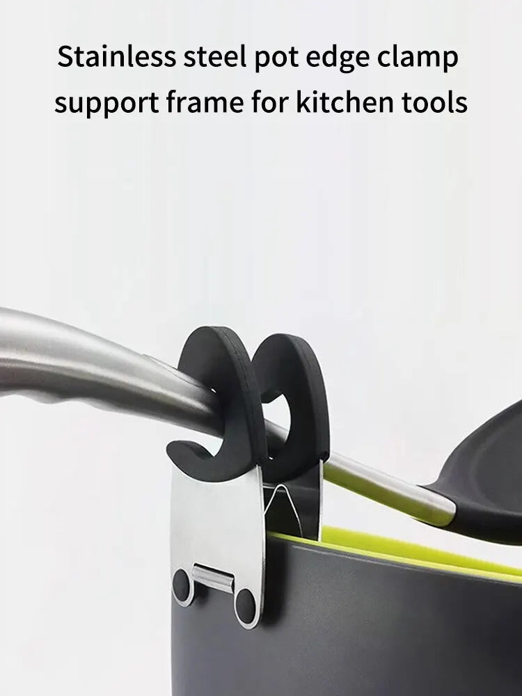 Stainless Steel Pot Clip – Spoon Rest & Anti-Scald Holder