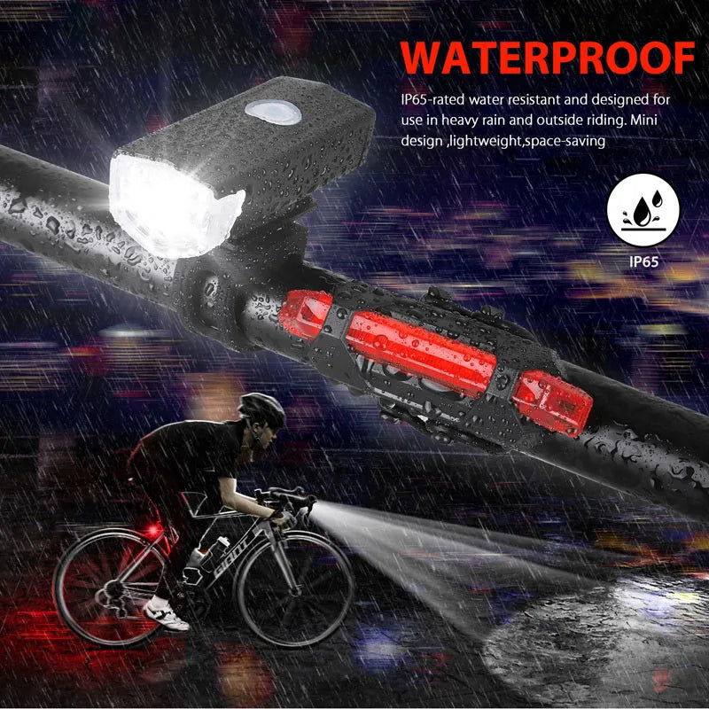USB Bike Light Set Front & Rear