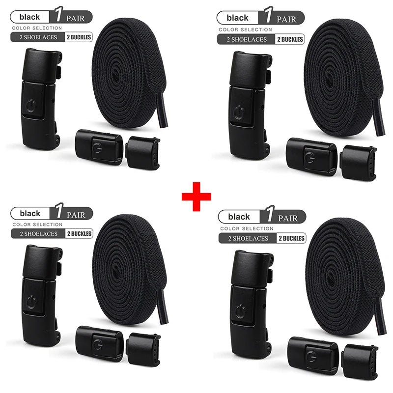 8mm No-Tie Elastic Shoelaces with Press Lock - Clickilix